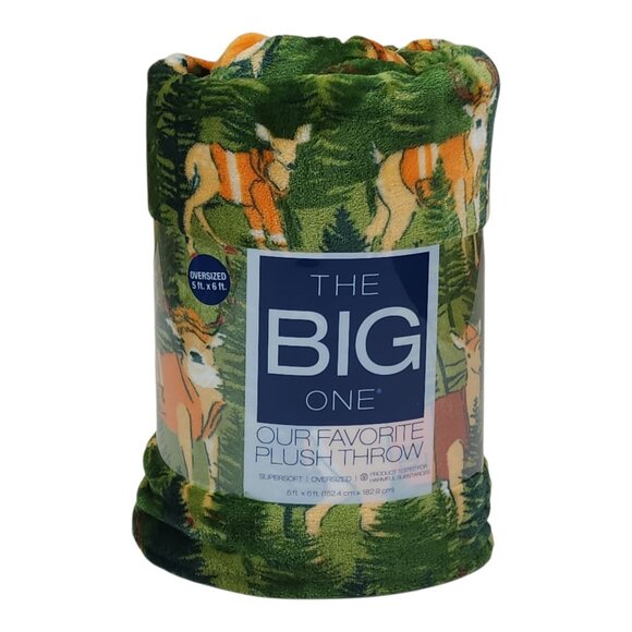 The Big One Oversized Soft Plush Throw Blanket 5ft X 6ft Deer Hunter Polyester - Picture 9 of 9
